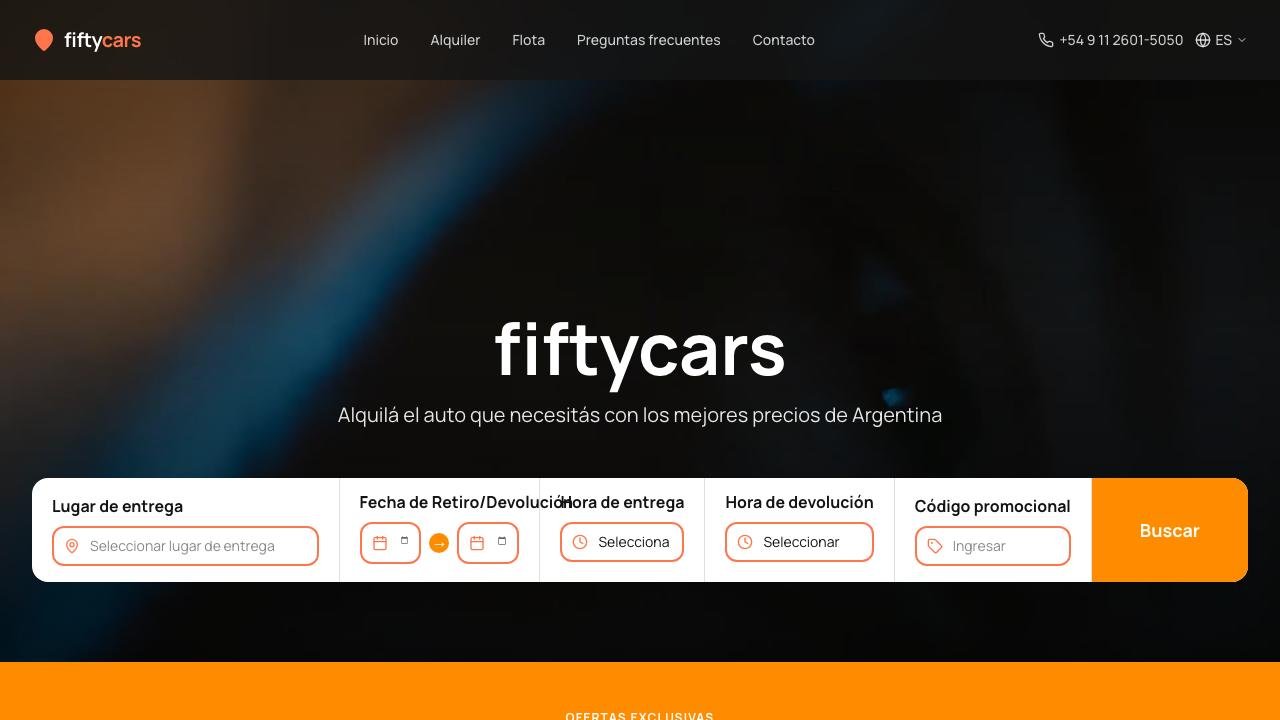 Rental Car Pro - Web con Filtros - Efectos Virales portfolio